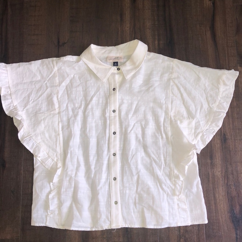 Universal Thread Ruffled Sleeve Button Down Top - Picture 3 of 6
